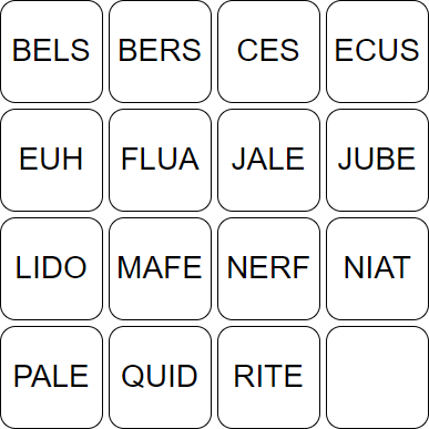 Un exemple de Taquin terminé