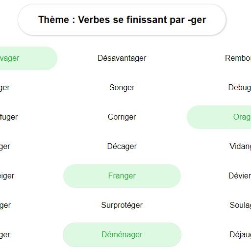 Accéder au jeu Thémo-Mémo, pour entraîner votre cerveau à mémoriser des listes.